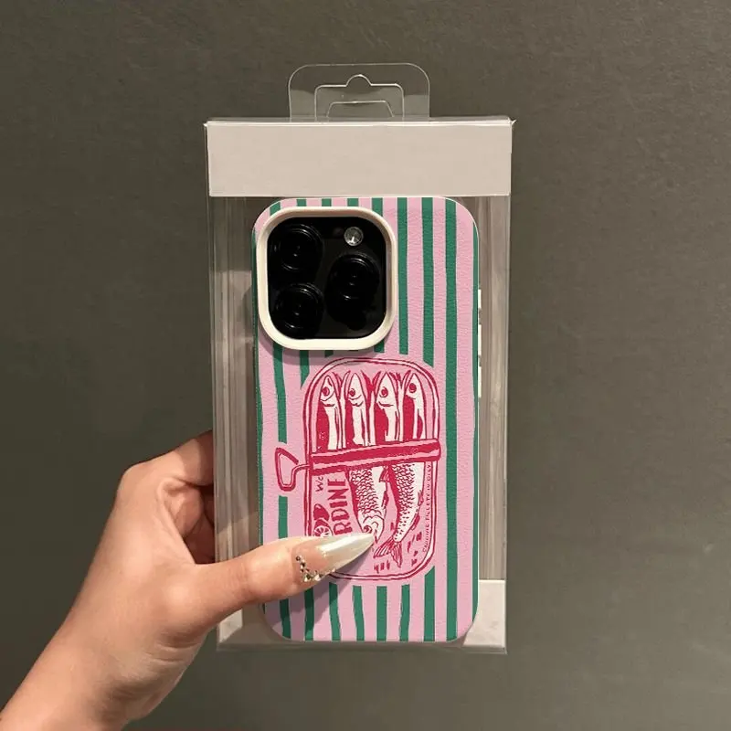 Green Striped Sardines Silicone Phone Case