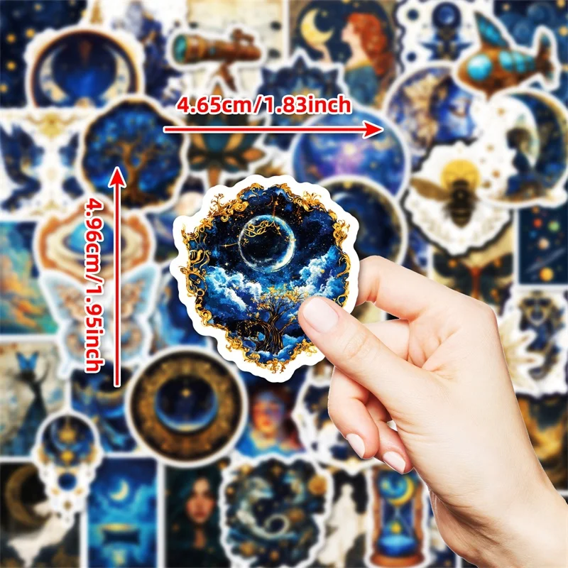 10/30/50PCS Kawaii 푸른 별이 빛나는 하늘 스티커 PVC 스티커 미적 편지지 DIY 장식 Scrapbooking 학교 용품 어린이위한