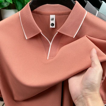 Polo da Uomo con Colletto a Gabbiano, Maniche Corte Casual, Top Sportivo da Golf, Disponibile in Diversi Colori