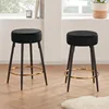 Counter Height Bar Stools Set of 2, Velvet Kitchen Upholstered Dining Chair Stools 24 Inches Height 2
