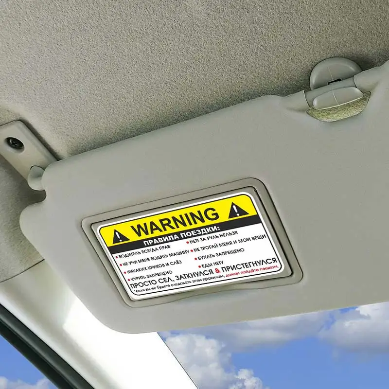 2шт Наurah©ка на авто Avvertimento Пра elemла sospensioneздки пассажира-Adesivi per auto Decalcomania in vinile impermeabile sul paraurti Decorazione lunotto posteriore SH68 - Image 2
