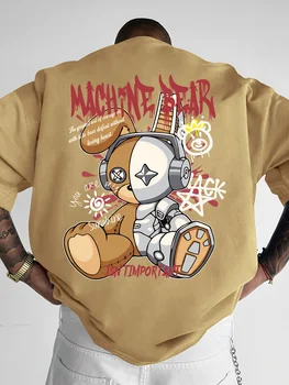 The 2025 summer new men's 3D printed casual fashion T-shirt with cartoon graffiti patterns dries quickly and is breathable