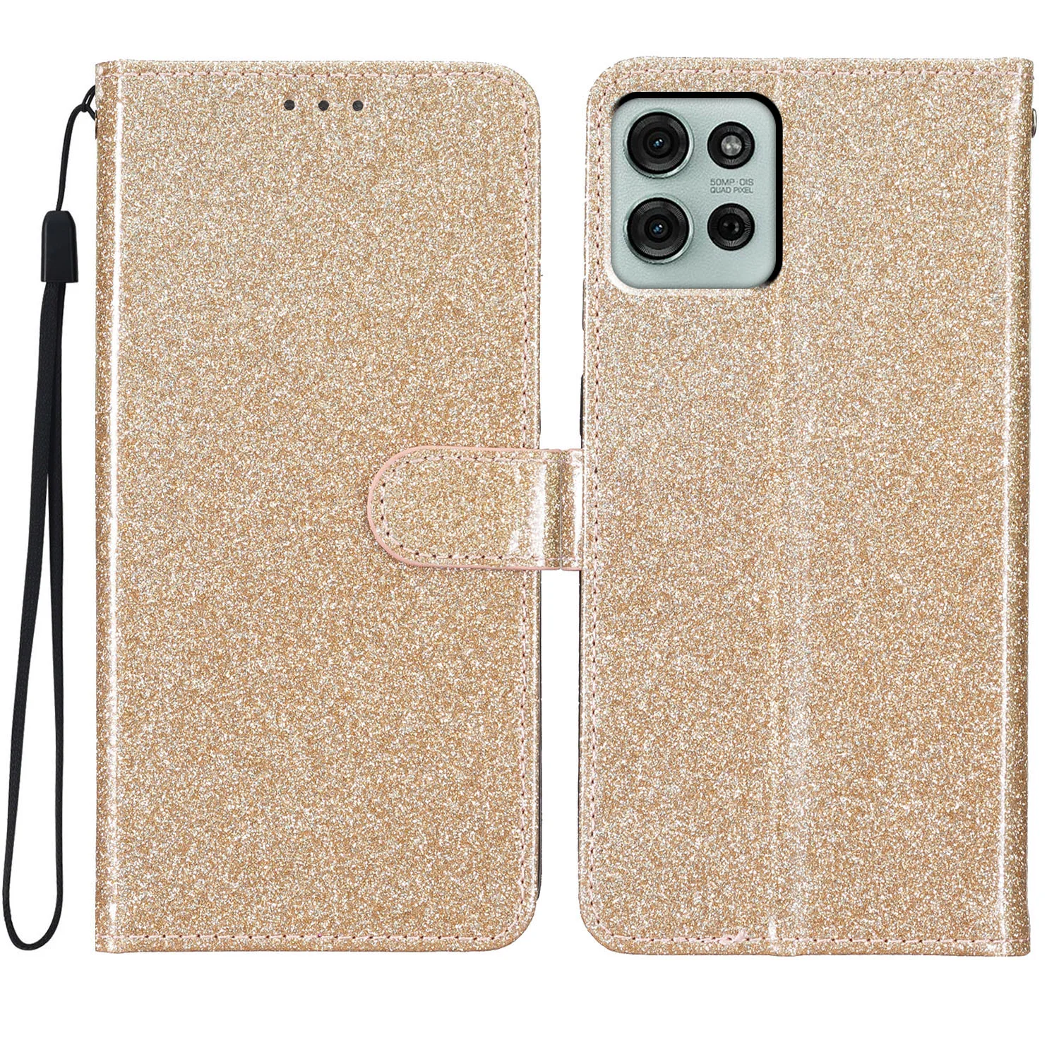 Glitter Leather Flip Phone Case - Premium Edge 60 50 Pro