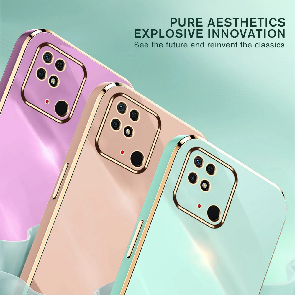 Plating Texture Case for Xiaomi Redmi 10C cover cases for Redmi 10C Redmi 10 C C10 Shockproof Phone Case_voghion.com