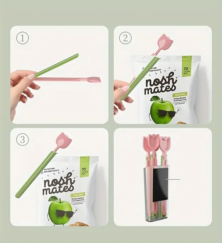 Tulip/Carrot Sealing Clips Storage Box Packaging Clip Storage Box Snack Bag Sealed Moisture-proof Sealing Clip 5pcs sealing clips bag clips bread bag clips kitchen bag clips storage bag clips