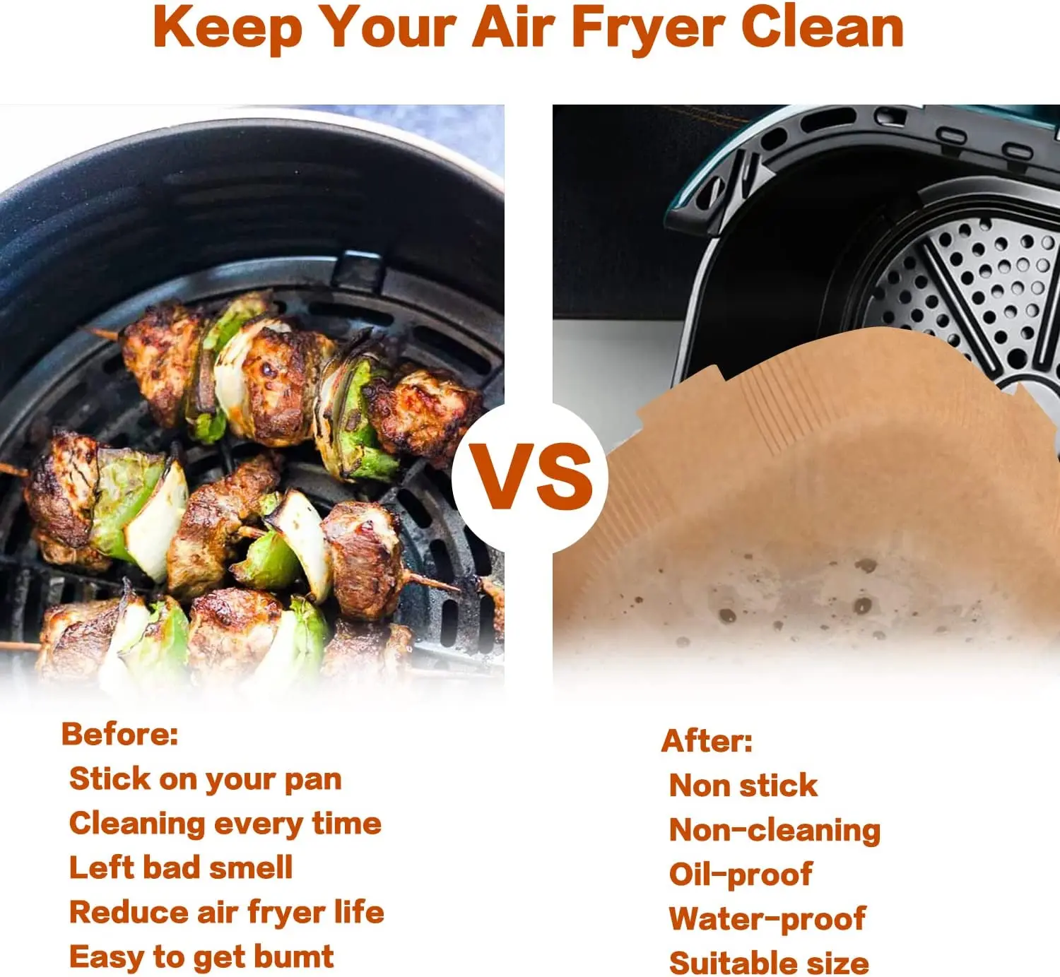 Air Fryer Disposable Baking Paper Liner Form Tray Kitchen Grill Vegetable Parchment Paper Air Fryer Accessories For 5&rsquo;5 l XXL air fryer paper air fryer accessories air fryer tray