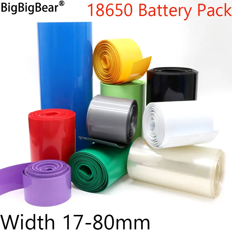 2/10m PVC Heat Shrink Tube 18650 Lipo Battery Pack Width 17mm ~ 80mm Insulated Film Wrap lithium Case Cable protection Sleeves