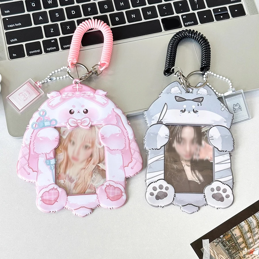 pvc card sleeve 3-inch storage cover document protective cover decorative pendant 6