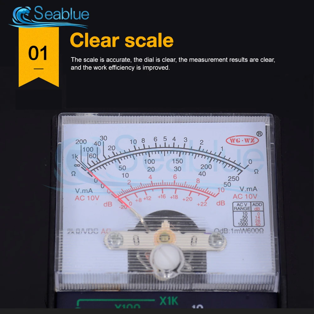 Analog Multimeter MF-110A Electric Analog Multimeter Multitester Portable Voltmeter Ammeter AC / DC Voltage Current OHM Multi Meter Tester 1PCS