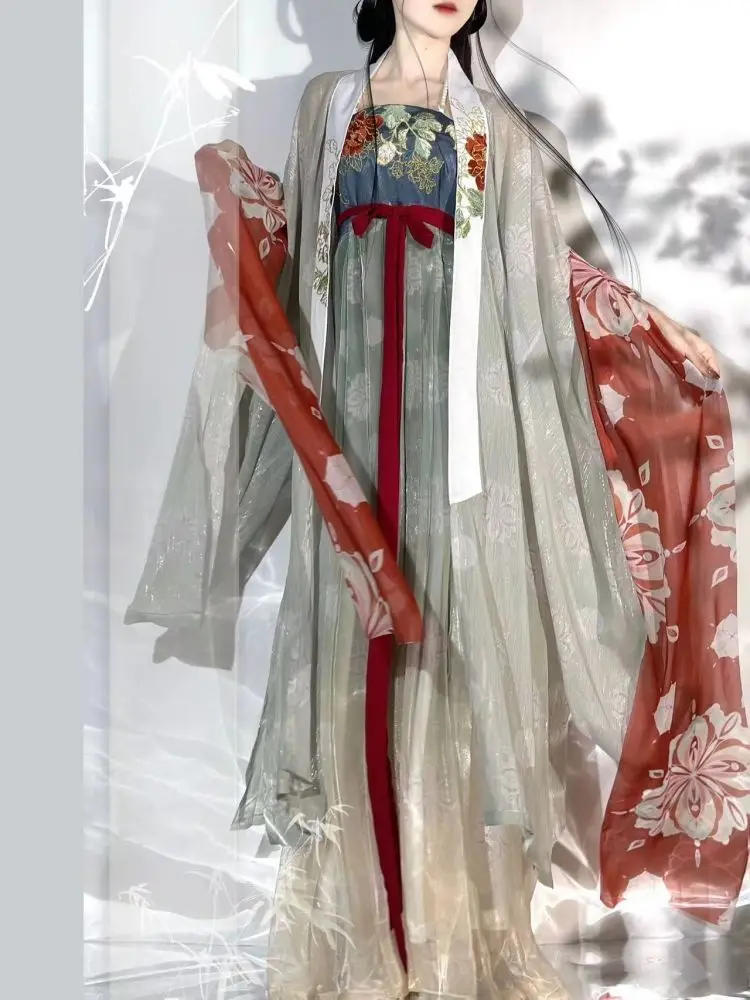 Hanfu Tang Dynasty Women Dress Chinese Traditional Embroidery Female Halloween Carnival Cosplay Costume Party Hanfu Dress