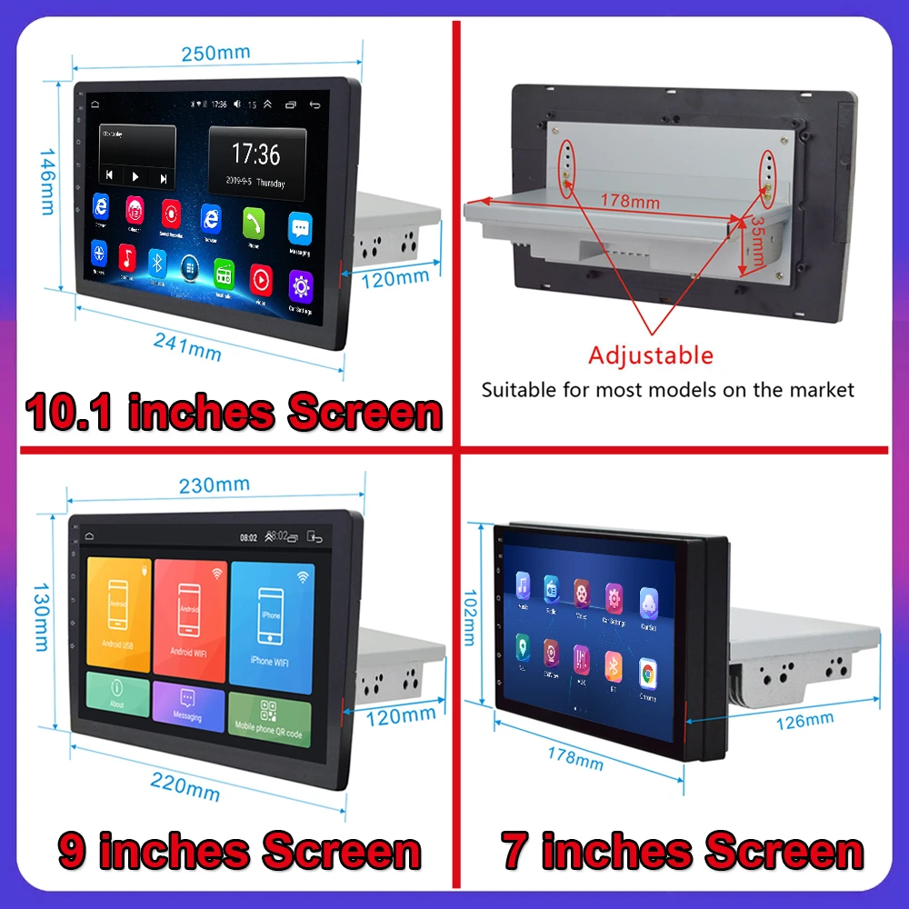 pioneer double din radio 1Din 7/9/10.1 Inch Android 9.1 Car Radio Multimedia Player Gps Audio Video For Toyota Honda Kia Volkswagen Nissan car stereo player dvd