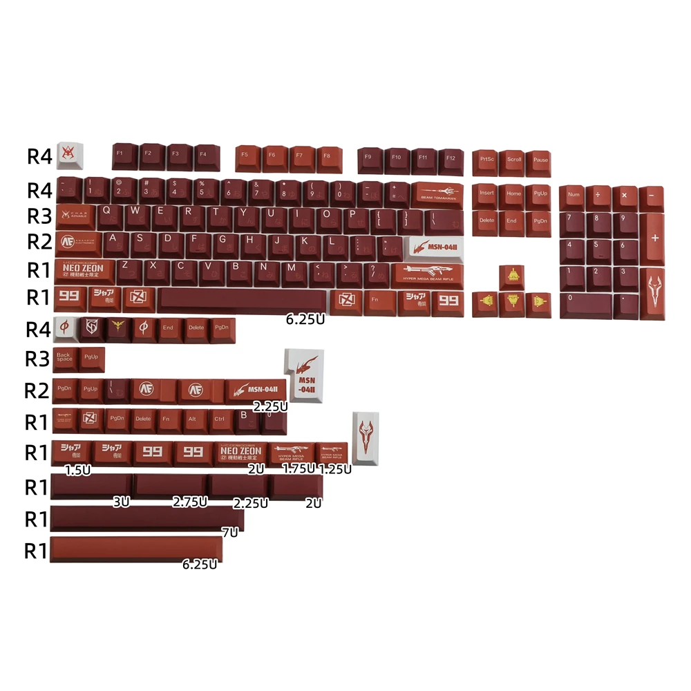 Anime Nightingale Keycaps Inglês Pbt Key Cap Dye-sublimação Cereja Perfil para Teclado Mecânico Interruptor mx 140 Teclas