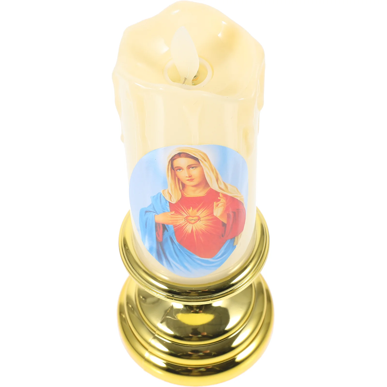 

Electronic Lamp Catholic Prayer Candles Lights Religious LED Decor Flameless Decoration Plastic Operated