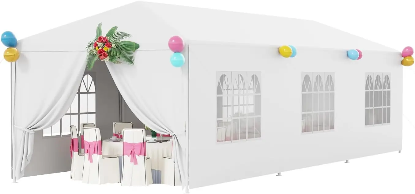 10x30 Party Tent Wedding Patio Gazebo Outdoor Carport Canopy Shade with Side 8 Removable Walls