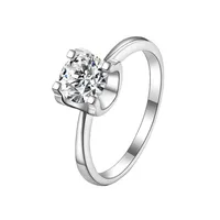 Four-Prong Solitaire Bull Head Ring 2ct Moissanite Women's PT950 Platinum - 2ct bull head design, sturdy 4-prong,gift & self-use
