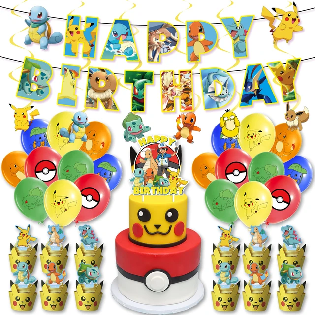 Kit Globos Pokémon Compatible Cumpleaños Decoración