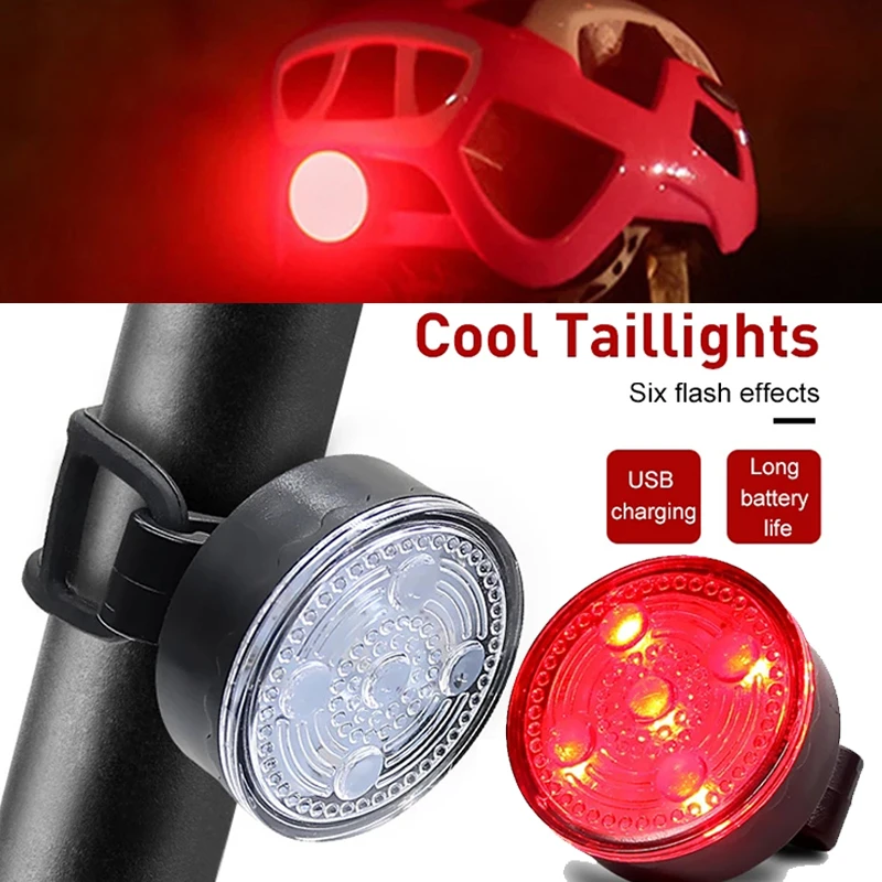 Bicycle tail lamp USB Rechargeable Light Waterproof Safety Warning Lamp
