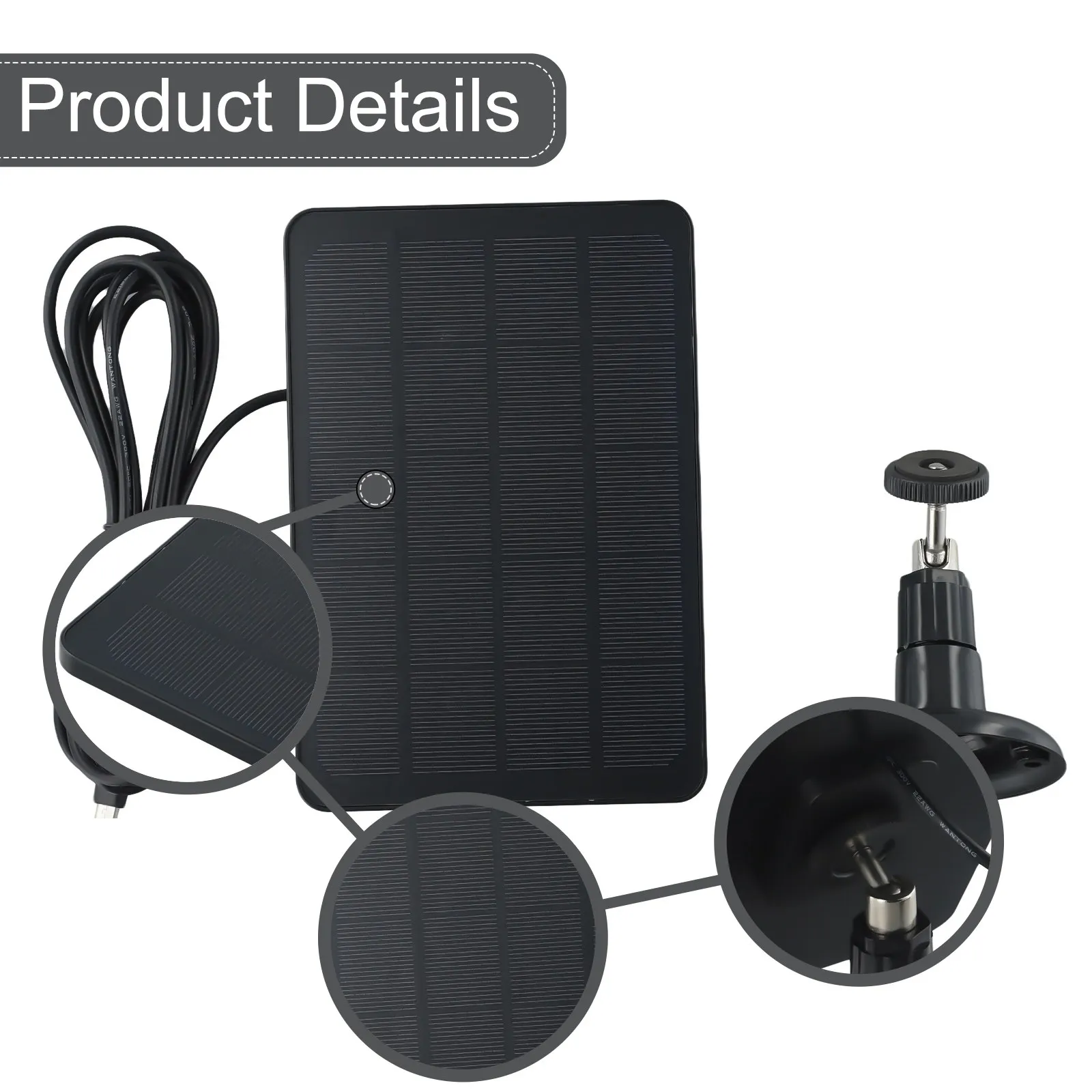 

5V 10W Micro USB Charger Solar Panels 3 Meters Cable IPX6 Waterproof IP CCTV Security Surveillance Camera Monitor Power Supply