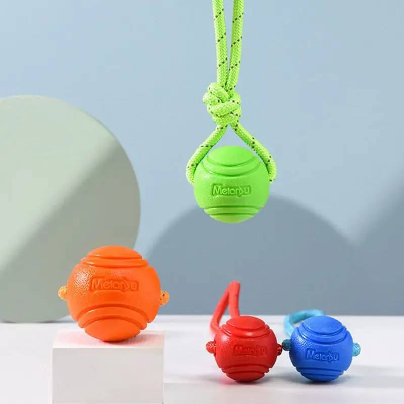 Dog Ball Toys Bouncy Rubber Ball Chew Toys Pet Dog Toy Ball with String Interactive Toys for Big Dog Puppy Games Toys