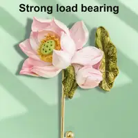 Clothes Hook Wall-mounted Non-slip Towel Hanger Resin Creative Rose Flower Design Key Hook For Hallway 2