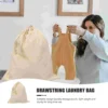 Foldable Canvas Laundry Bag Drawstring Hotel Clothes ganizer Pouch Bathroom Dirty Storage Container Travel Bag Home Textiles 2