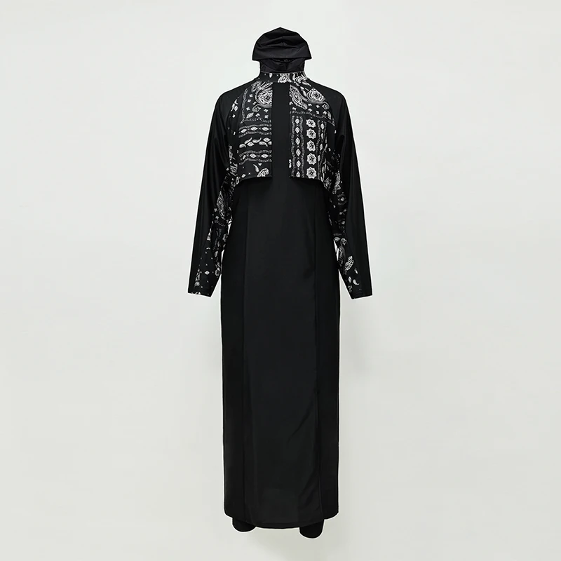 Burkini Muslim Women Swimwear Hijab Swimsuit Maxi Dress Full Cover Up Printed Islam Maillot Burkini Abaya Dubai Modest Swimwear