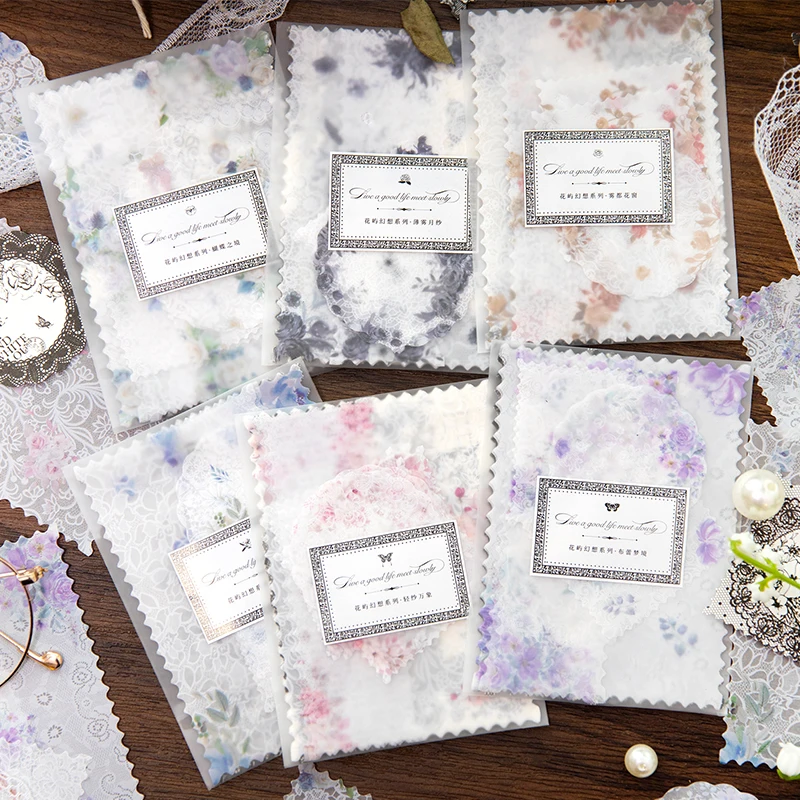 12 Confezioni/Lotto Flower Island Fantasy Series Retro Creative Decoration Adesivi Di Carta Fai Da Te