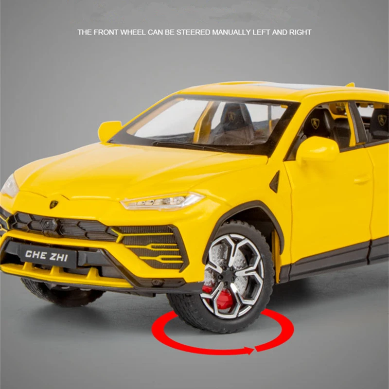 1:24 URUS SUV Alloy Sports Car Model Diecasts Metal Off-road Vehicles Car Model Simulation Sound Light Collection Kids Toys Gift 6