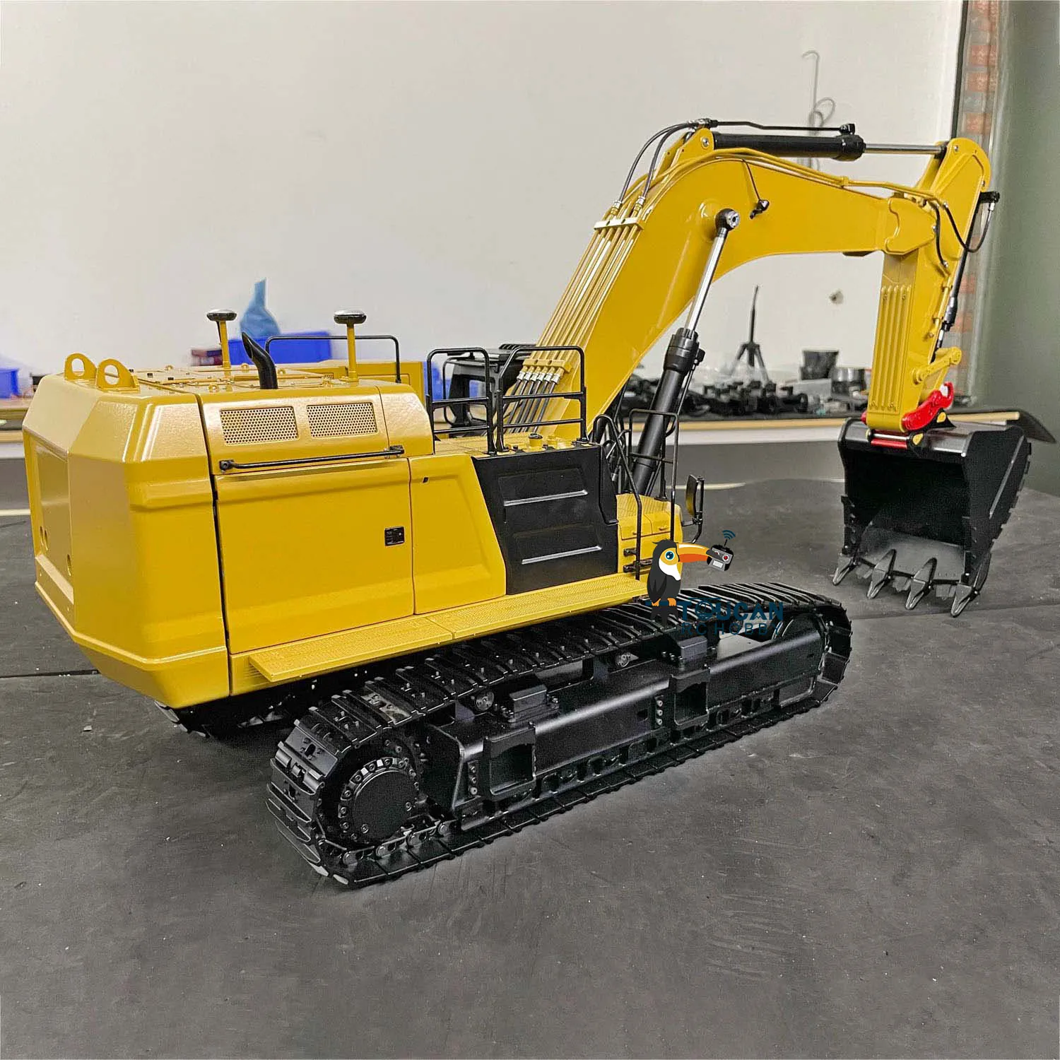 Metal 1/14 Hydraulic RC Mining Excavator 374F Toucan RC Hobby Remote Control Painted Finished Construction Digger Trucks TH22958 3