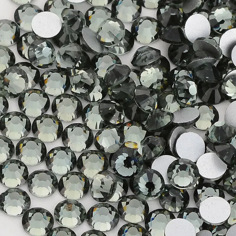 SS3-SS50 Glas Flatback Strass Glitter Silber Basis Kristall Nicht Hotfix Strass Für Make-Up Nagel Kunst Kleidung Dekoration – Detail 6