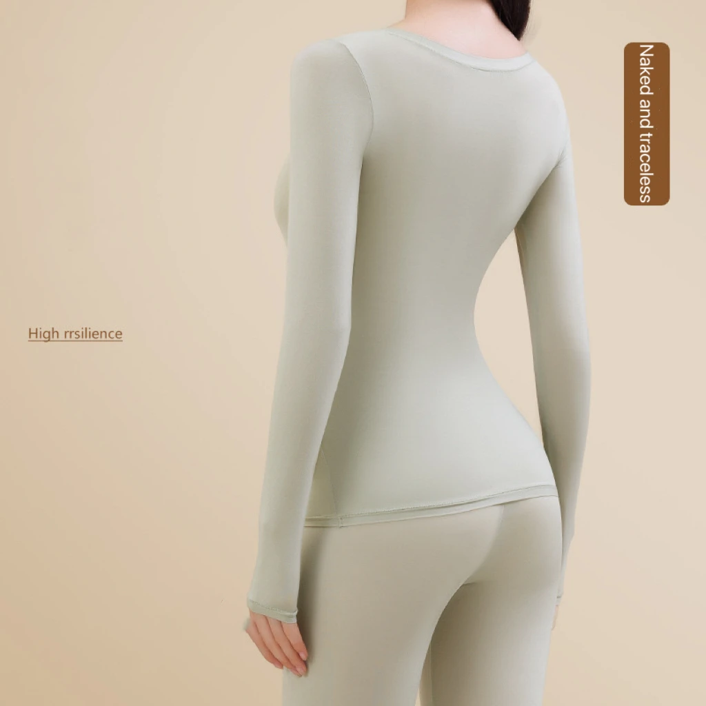 1pcs Women's Ultrathin Thermal Underwear Set High elasticity Plus Size Constant Temperature Seamless Long Sleeve Bottoming Sets