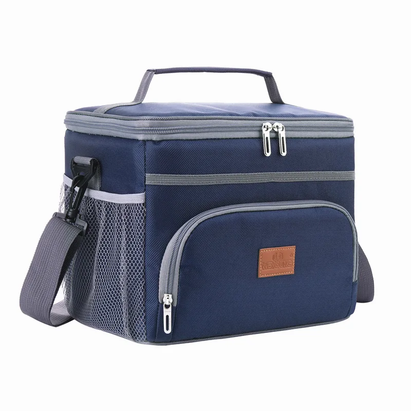Insulated Thermal Lunch Bag with Adjustable Shoulder Strap - Large 15L Cooler for Work, Picnic, Beach, and Hiking