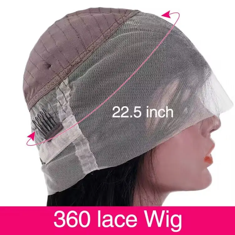 30 36 Inch Bone Straight Transparent 360 Lace Frontal Human Hair Wigs 180 Density Brazilian Remy  Full Lace Front Wig For Women