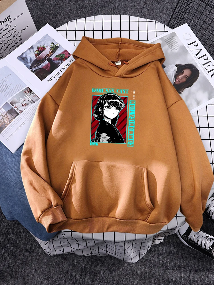 Komi San Can'T Communication Women Hoody Street Hooded Sweatshirts