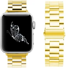 Luxury Fashion Metal Watch Strap - Premium Replacement Bracelet - S10 - 11 46mm 44 45 49 (Gold)