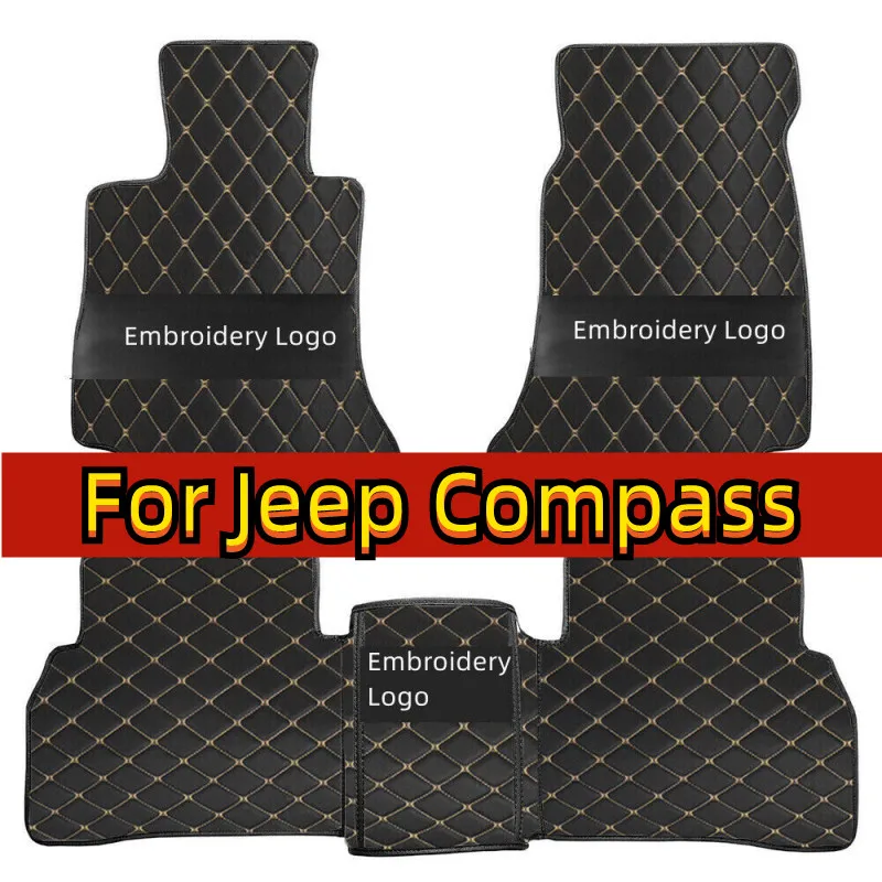 

Car Floor Mats For Jeep Compass 2021 2022 2023 2024 Carpets Foot Pads Accessories Interior Parts Waterproof Protect Rugs Covers