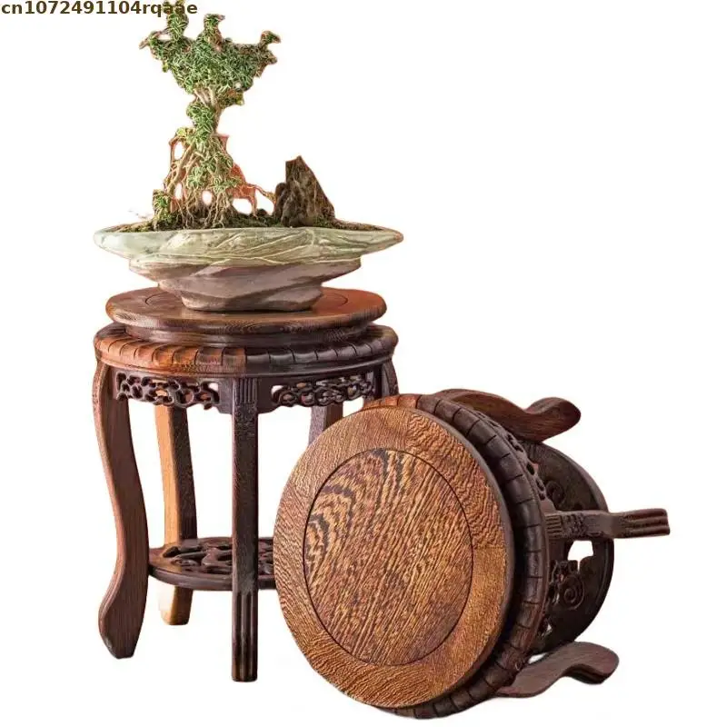 

3 Types Wooden Miniature Tables Crafts Figurines Vase Flower Pot Sorting Table Stand Bonsai Plant Decor Shelf Buddha Altar Base