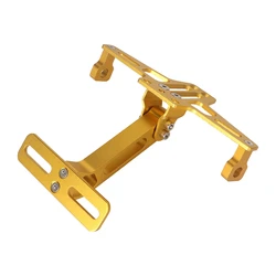 Universal Motorcycle Rear License Plate Mount Holder - Durable Aluminum Alloy Bracket for Enhanced Modification (Gold)