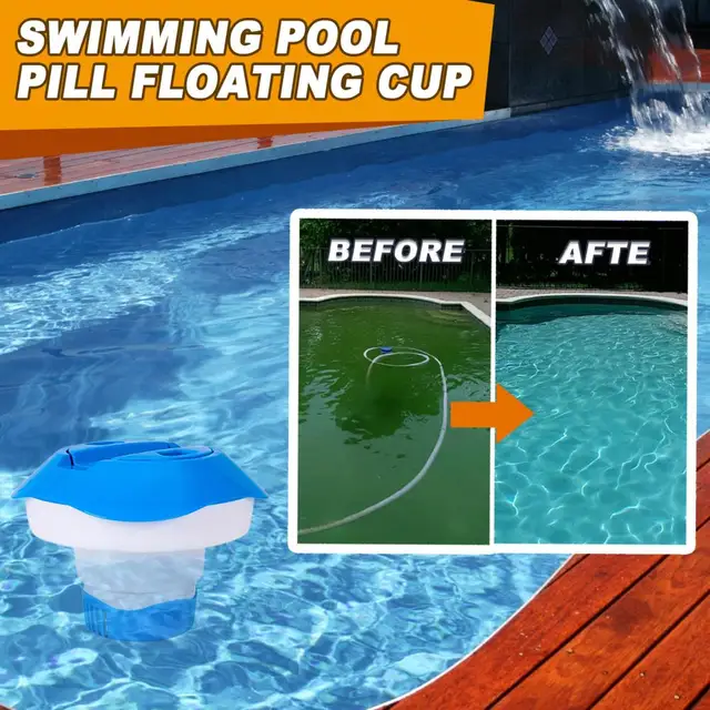 Medence Klór Adagoló Nagy Kapacitású Behúzható Fertőtlenítő Műanyag Tabletta Kellékek - Image 2