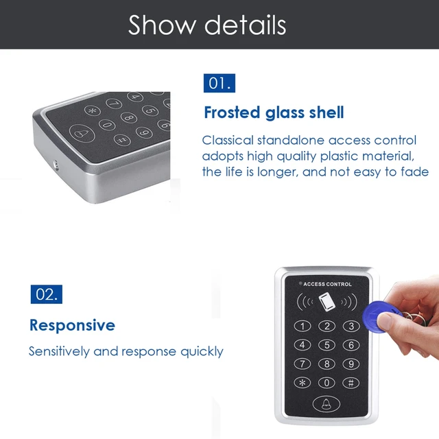 N93R 125Khz RFID Access Control Keypad EM Card Reader Door Access Control System Door Lock Opener Keyboard System 3