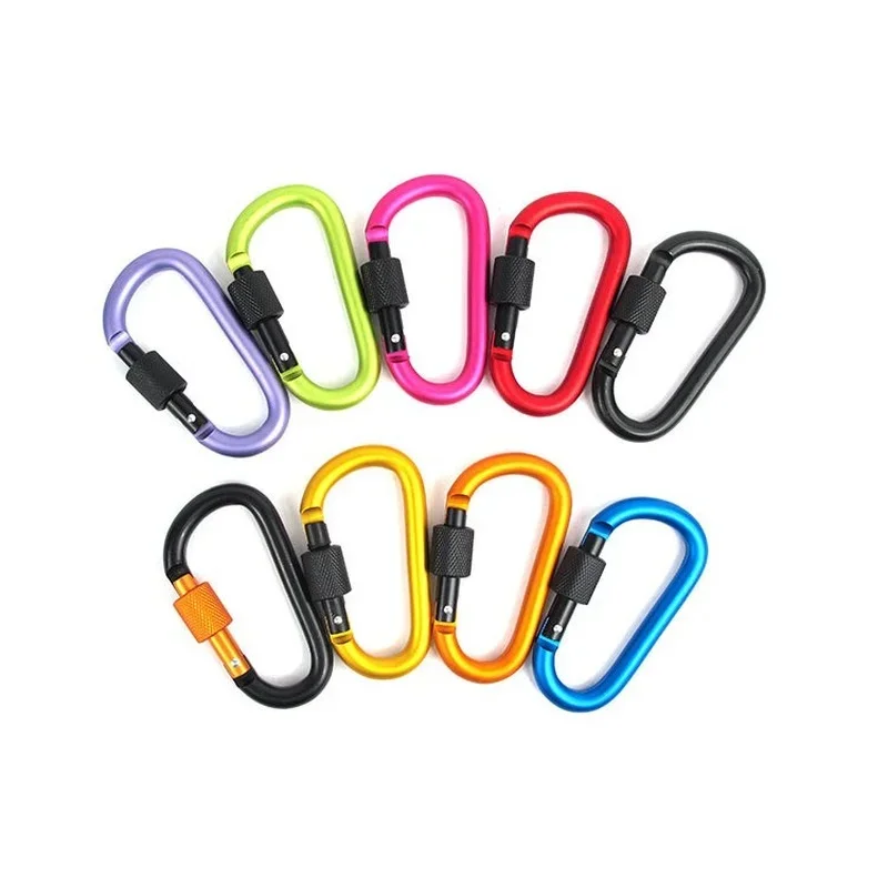 Climbing Buckle Climbing Carabiner Outdoor Aluminium Alloy D Shape Carabiner Key Chain Camping Hook Clip