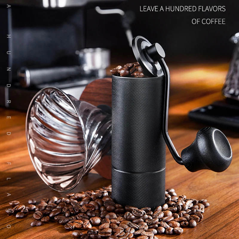 

Manual Coffee Grinder Capacity 25g Hand Adjustable Steel Core Burr with Cleaning Brush Kitchen Cafe Home Coffee Beans Grinder