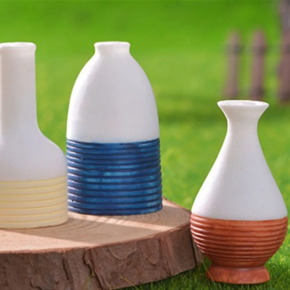 Craft Gift Waterproof Simulation Mini Vase Handmade Small Resin Mini Flower Vase Resin Craft Micro Landscape Vase Doll House 5