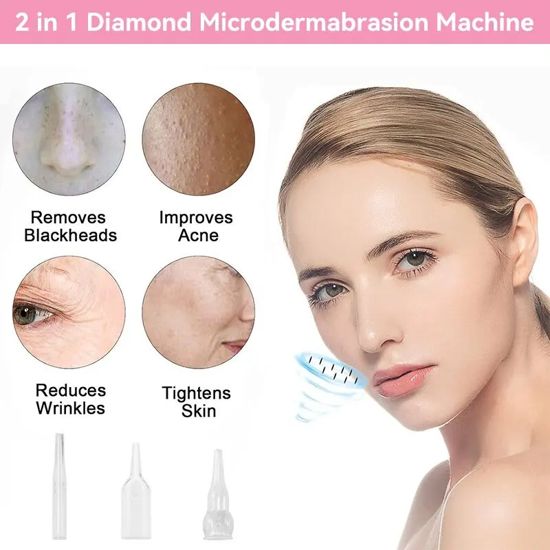 3in1 Diamond Microdermabrasion Machine For Facial Skin Care Blackhead Removal Acne Wrinkle Vacuum & Spray Tool 4
