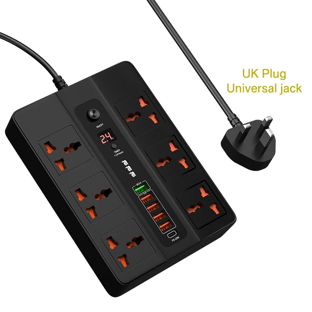 Black UK Plug