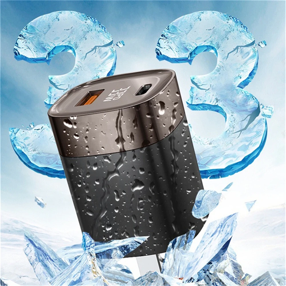 Original 33W PD Charger Dual Port GaN Wall Charger Real Wattage Display