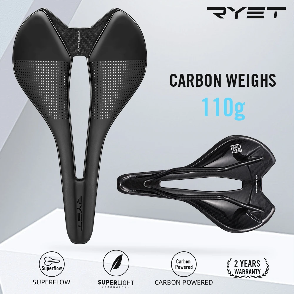 RYET Full Carbon Bike Saddle SuperLight Racing Bike Saddle 110g/183g 7*