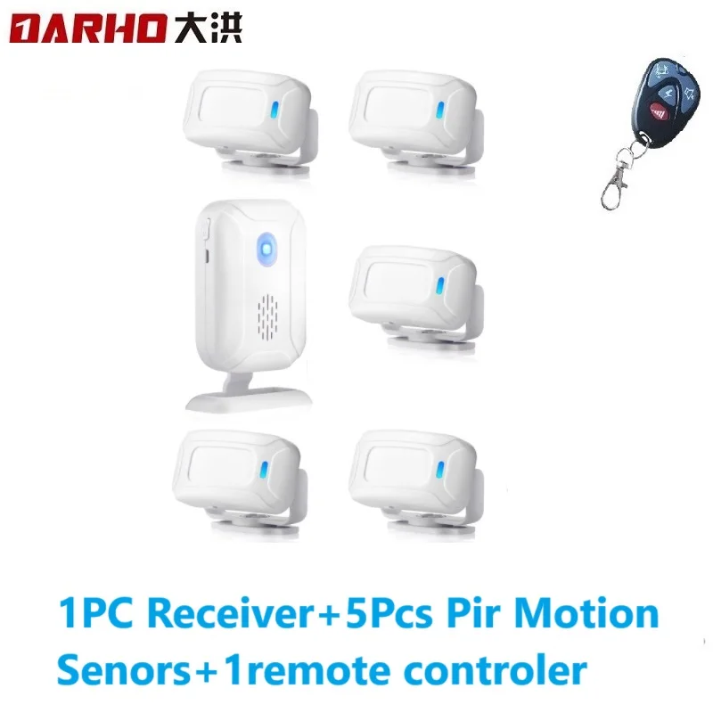 Darho Alarm 36 Ringtongs Welcome Motion Sensor SecurityDoorBell Chime Wireless Smart Home LED Night Light Door Window Store Shop