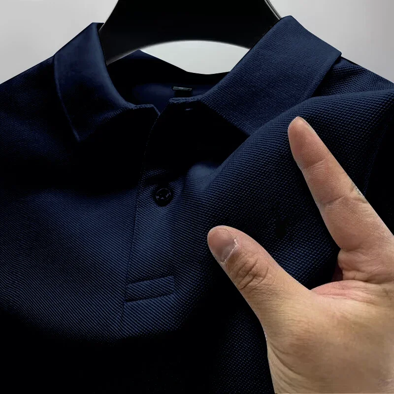 thumbnail image 1 of 2024 Camisa polo informal de manga corta de verano para hombre, camiseta de cuello roscado a la moda, camisa polo transpirable para hombre, ropa superior para hombre, 1 of 5