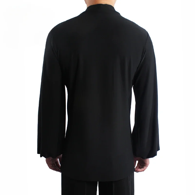 Loose Latin Dance Tops Men Ballroom Dance Clothes Rumba Cha Cha Practice Tops Male Latin Competition Clothing Adult Shirt